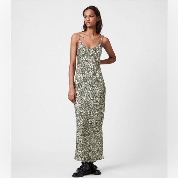 New! All Saints Bryony Ditsy Floral Print Slip Maxi Dress ✨ size 4 - Picture 3 of 9